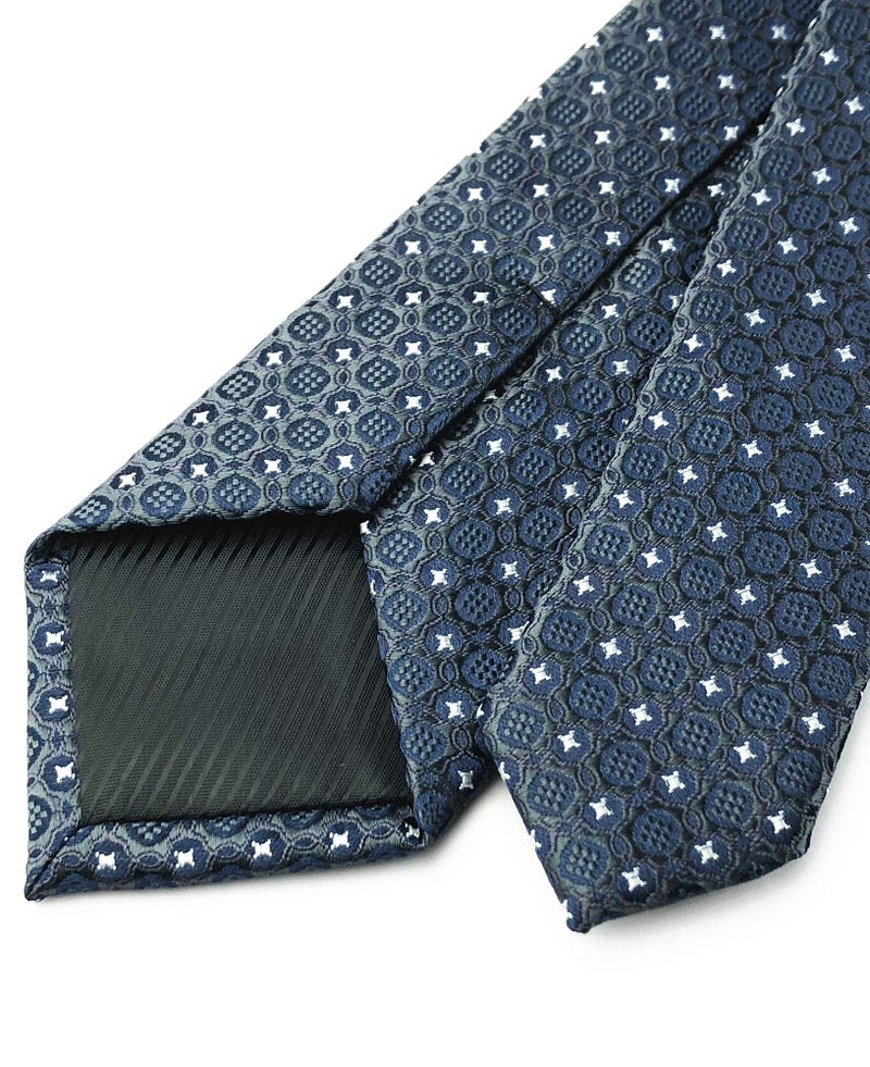 Ctskyte Slim Silk Necktie for Men Woven Jacquard Patterned Business Wedding Skinny Ties (Patterned 1, One Size) - Image 3